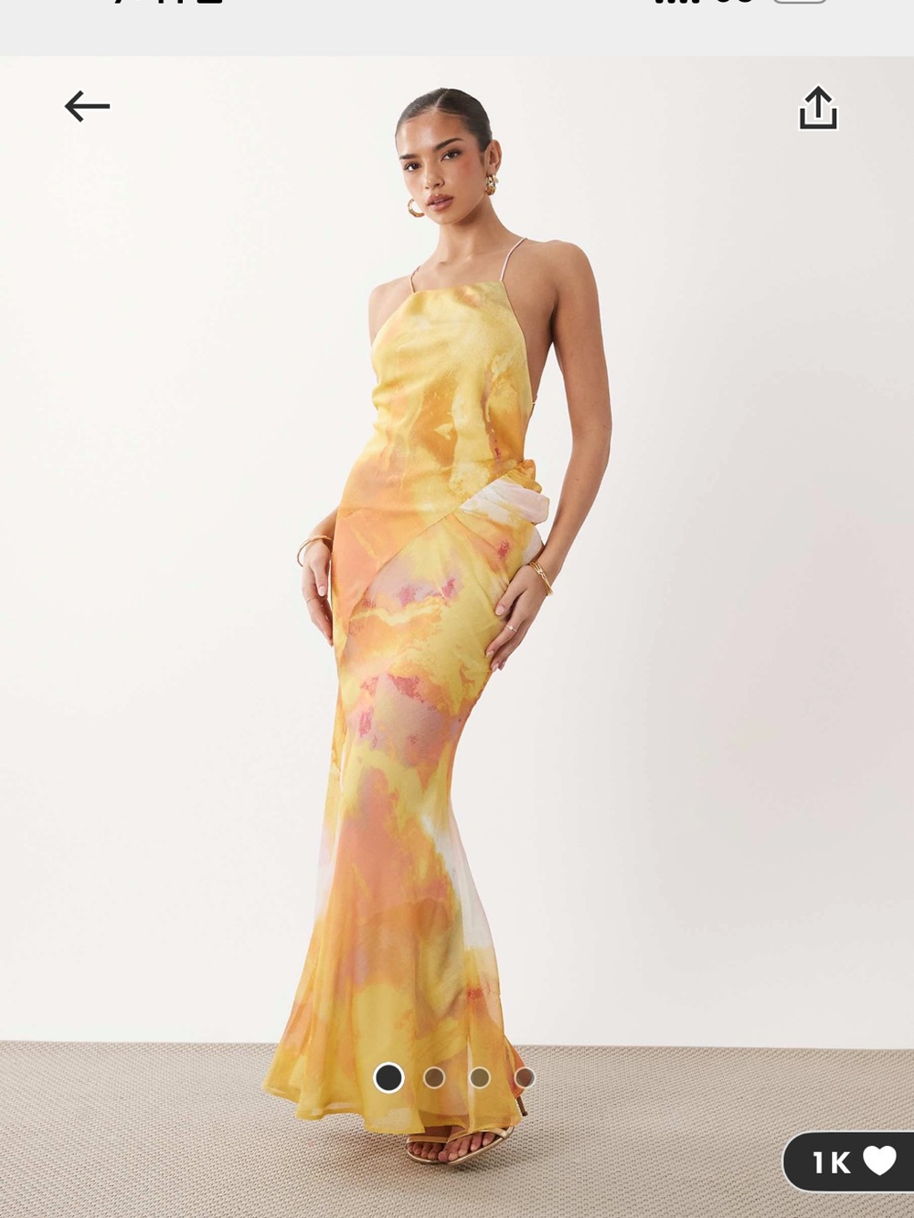 ASOS Yellow and Pink Maxi Dress